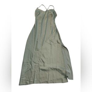 💜 Ardene Sage Green Satin Slip Midi Dress S/P